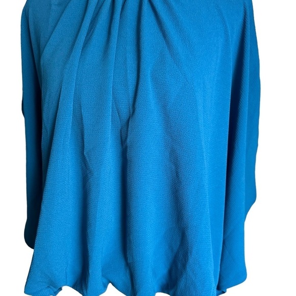 The Line of Style Blue Batwing Sleeve Collar Tie Back Size Small - Picture 7 of 17